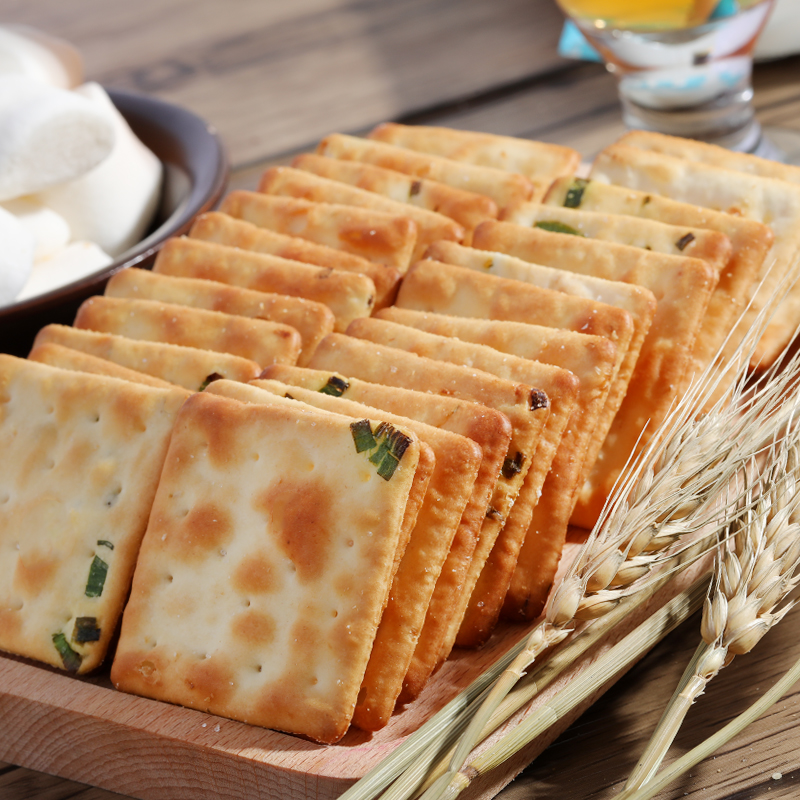 台湾中祥蔬菜味脆香葱油苏打饼咸味牛轧糖饼干制作原料材料烘焙用-图1