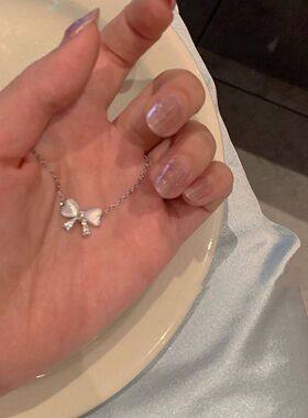 小红书同款蝴蝶结项链女ins风小众高级感锁骨链送学生闺蜜