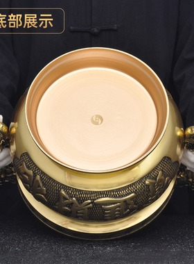 特大号黄铜双龙招财香炉供佛香炉