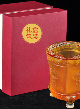 琉璃笔筒高档书房恩师实用摆件
