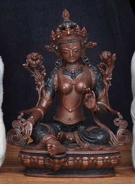 纯铜密宗寺庙居家供奉绿度母佛像