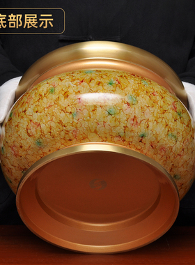 黄铜珍珠红多彩圆唇香炉家用