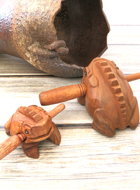 泰国木雕木招财蛙东南亚