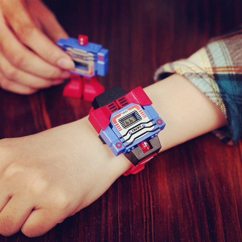 韩国创意个性大儿童手表 卡通变形金刚汽车人机器人男女孩学生表,淘宝优惠券,粉丝福利购,淘宝优惠卷