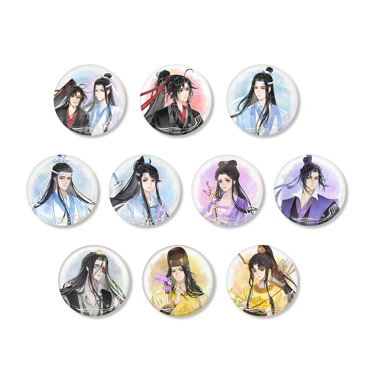 官方正版 魔道祖师动画周边 花韵染系列魏无羡蓝忘机徽章拍立得 - 图3