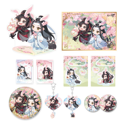 魔道祖师动画周边桃花涧系列吧唧立牌徽章拍立得色纸魏无羡蓝忘机 - 图3