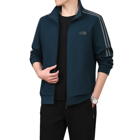 中老年爸爸秋装2025运动服休闲外套男士春秋宽松中年父亲三件套装