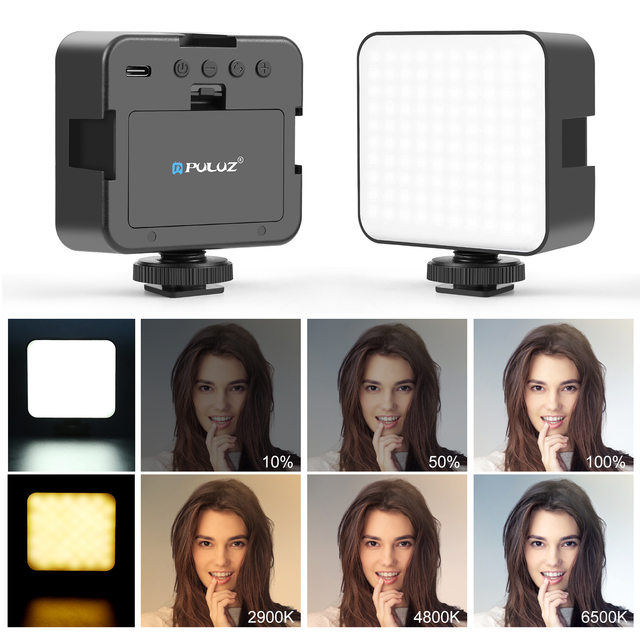PULUZ fat cow three color temperature 5W mini fill light pocket light digital camera photo light hot shoe led square