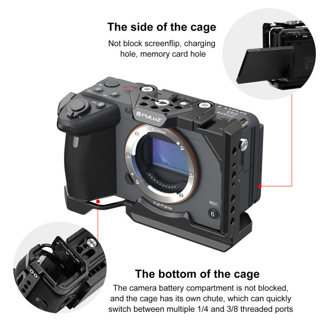 PULUZ fat cow is suitable for Sony A6700/A6400/ZV-E10 mirrorless camera expansion rabbit cage protection frame