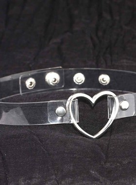 厂家直销日本新款原宿爱心透明朋克桃心形项圈女颈带锁骨项链