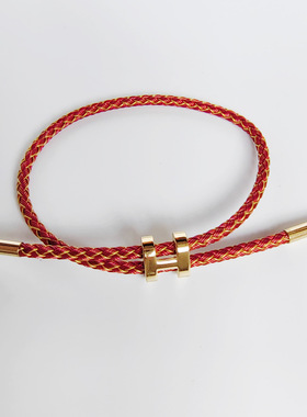 新款可调节不锈钢钢丝绳手链3D硬金编织绳手环工字扣手绳