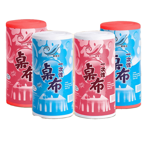 一次性桌布长方形加厚正圆桌防水耐温塑料膜餐厅家用白色餐垫台布 - 图3