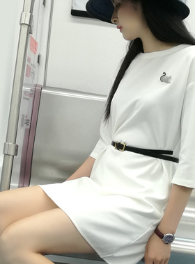 白色细款女士质感蝴蝶结风衣腰带