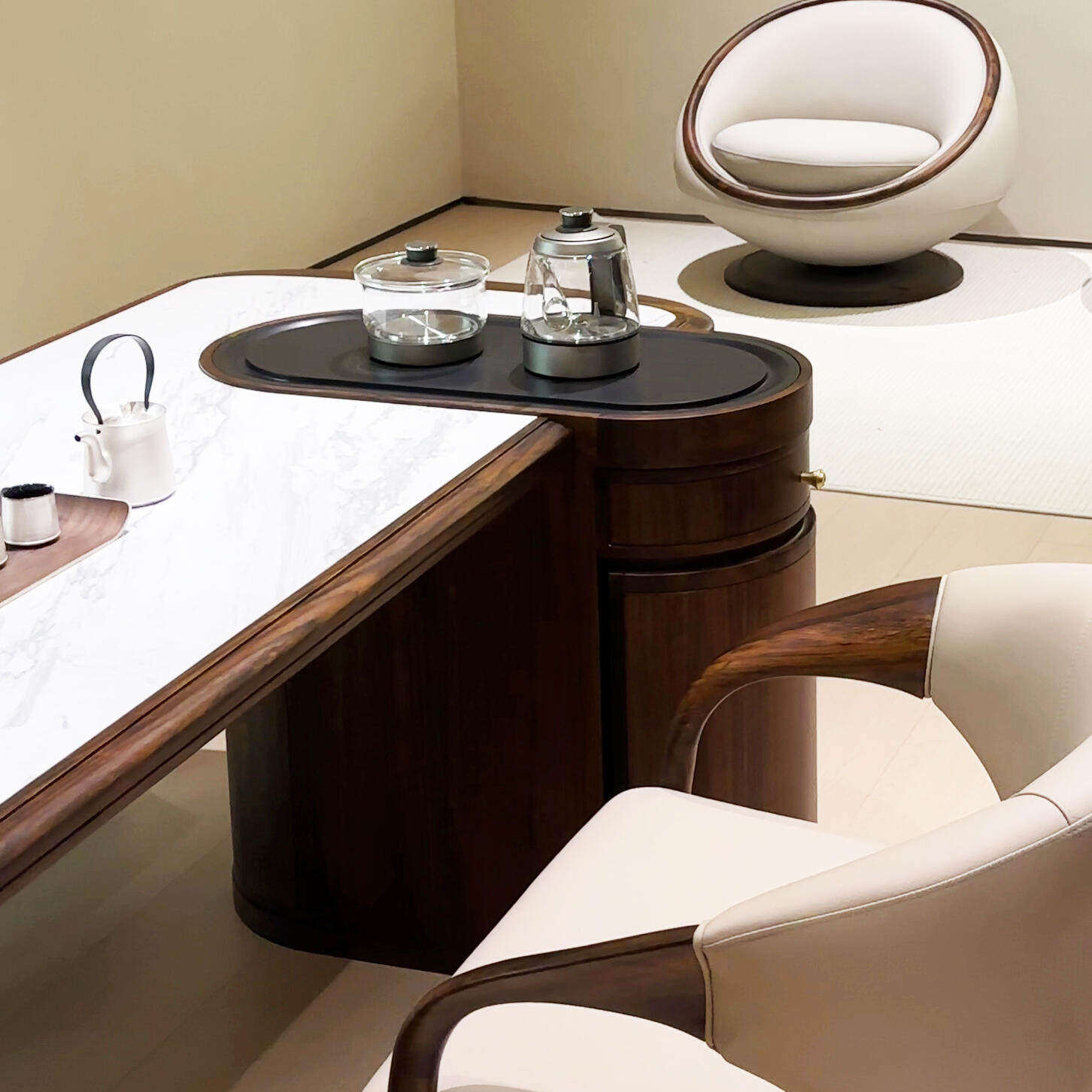 新中式实木茶桌高端北美黑胡桃木岩板茶台2026新款现代轻奢泡茶桌,淘宝优惠券,粉丝福利购,淘宝优惠卷