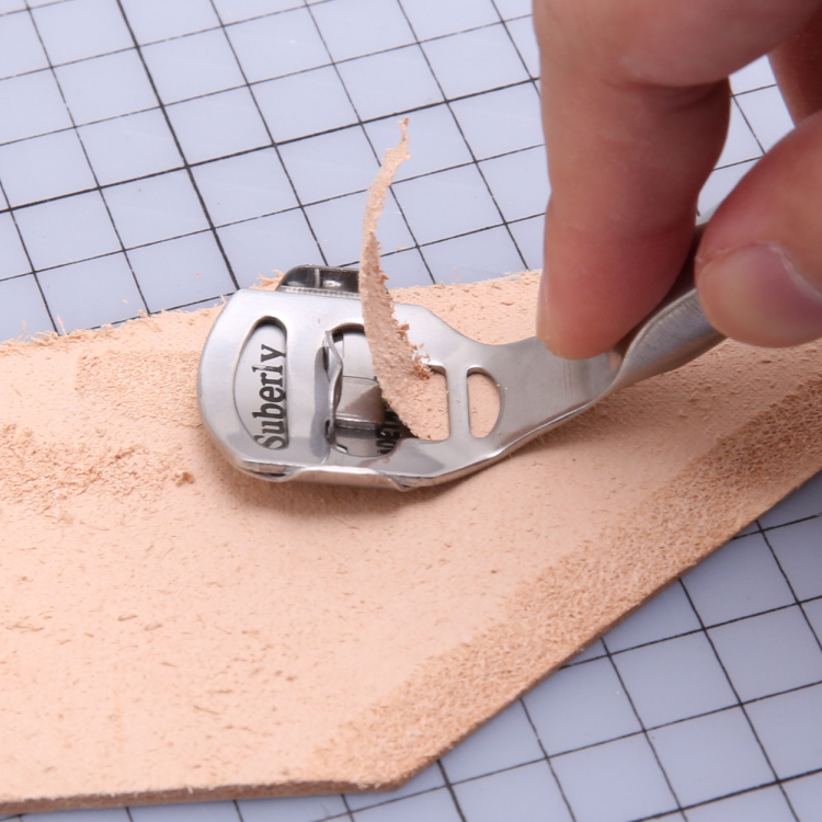 DIY手工削薄打薄刀 皮革背处理 不锈钢去薄 铲皮器 可换刀片 - 图2