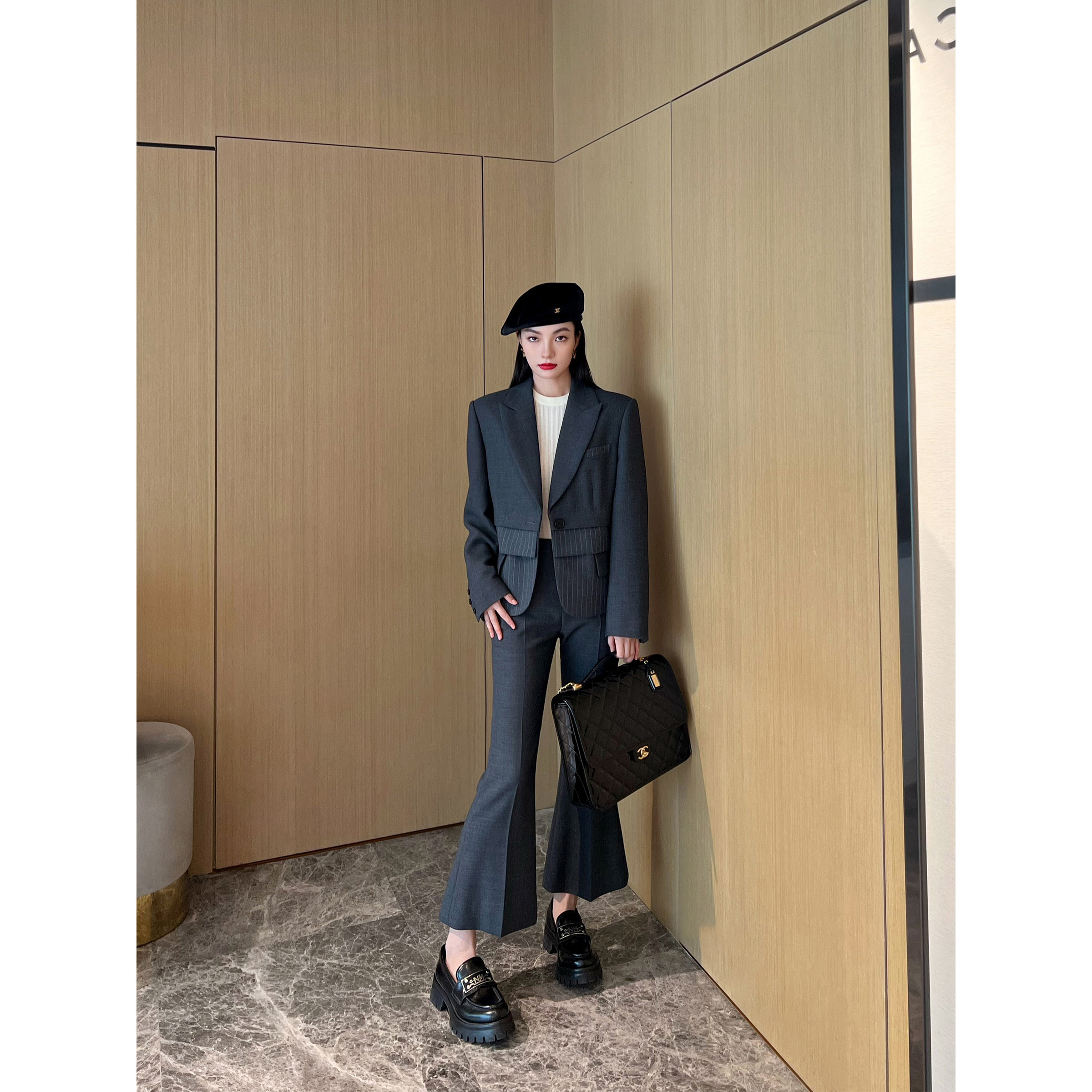 NancyCavally初剪澳毛高密织造叠加层次感 微阔短西装/修腿微喇裤,淘宝优惠券,粉丝福利购,淘宝优惠卷