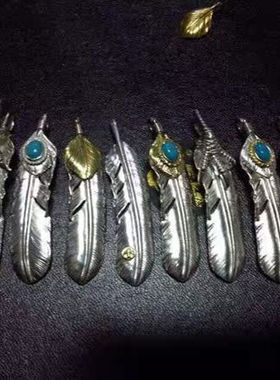 S925纯银羽毛吊坠项链男余文乐