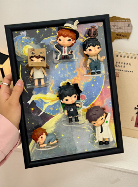小野造景diy展示架泡泡玛特高颜值盲盒相框家居装饰桌面摆件创意