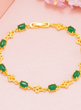 镶宝石铜镀金锆石手链精美饰物