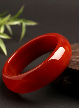 加宽加厚玉石红色绿色手镯送妈妈