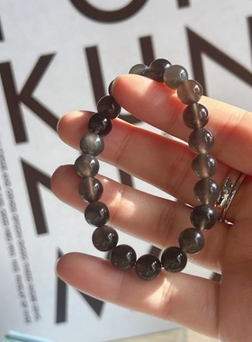 清仓款冰彩黑曜石串珠手链简约