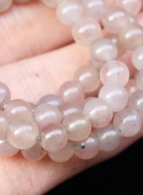 天然6*6mm108颗35g桂林鸡血玉石手链田湾料白色手串女士手链