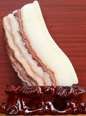 17*22*2cm1213g天然石材奇石摆件猪肉石五花肉桌面装饰雕刻石摆件