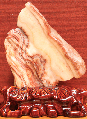 14*18*2cm873g天然石材奇石摆件猪肉石五花肉桌面装饰雕刻石摆件