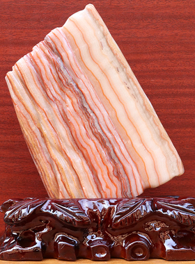 18*21*2cm1265g天然石材奇石摆件猪肉石五花肉桌面装饰雕刻石摆件