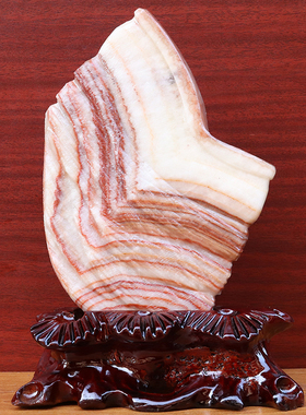 15*22*2cm1065g天然石材奇石摆件猪肉石五花肉桌面装饰雕刻石摆件