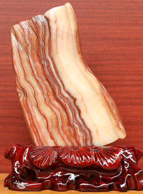 17*24*3cm1545g天然石材奇石摆件猪肉石五花肉桌面装饰雕刻石摆件