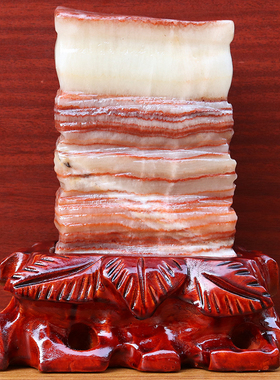 14*17*7cm2480g天然石材奇石摆件猪肉石五花肉桌面装饰雕刻石摆件