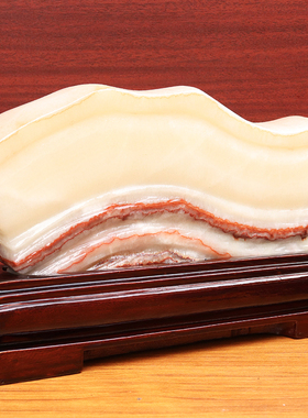 28*17*4cm3302g天然石材奇石摆件猪肉石五花肉桌面装饰雕刻石摆件