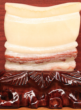 15*15*2cm1045g天然石材奇石摆件猪肉石五花肉桌面装饰雕刻石摆件