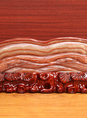 27*13*2cm1952g天然石材奇石摆件猪肉石五花肉桌面装饰雕刻石摆件