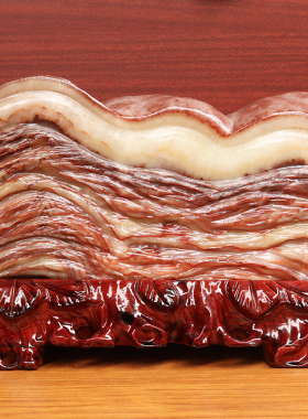 34*25*7cm10481g天然石材奇石摆件猪肉石五花肉桌面雕刻石摆件