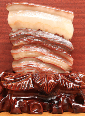 13*16*7cm2363g天然石材奇石摆件猪肉石五花肉桌面装饰雕刻石摆件