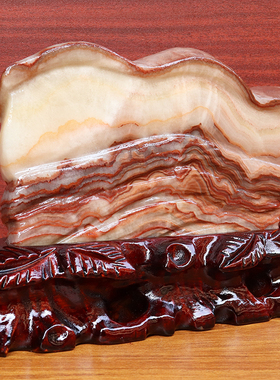 21*16*2cm1460g天然石材奇石摆件猪肉石五花肉桌面装饰雕刻石摆件