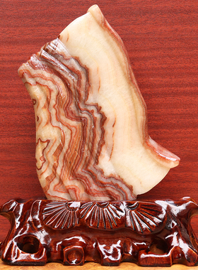 17*22*2cm985g天然石材奇石摆件猪肉石五花肉桌面装饰雕刻石摆件