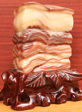 14*17*4cm2005g天然石材奇石摆件猪肉石五花肉桌面装饰雕刻石摆件