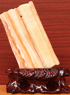 15*22*2cm1005g天然石材奇石摆件猪肉石五花肉桌面装饰雕刻石摆件