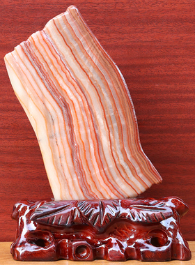 16*22*2cm972g天然石材奇石摆件猪肉石五花肉桌面装饰雕刻石摆件