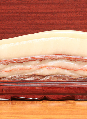 22*13*2cm1274g天然石材奇石摆件猪肉石五花肉桌面装饰雕刻石摆件