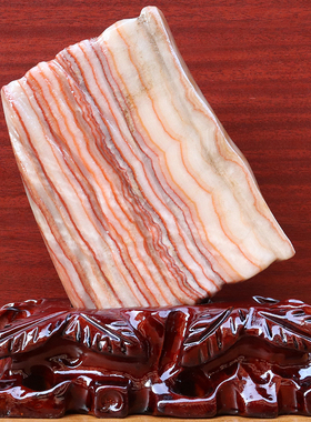 16*19*2cm1085g天然石材奇石摆件猪肉石五花肉桌面装饰雕刻石摆件