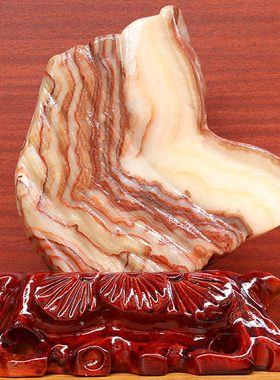 17*21*2cm1415g天然石材奇石摆件猪肉石五花肉桌面装饰雕刻石摆件