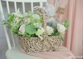 插花柳编田园手提篮西瓜小篮子