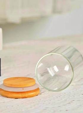 永生花干花玻璃罩DIY手办盲盒文玩珠宝防尘展示罩密封竹木底摆件