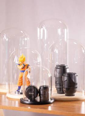 玻璃罩永生花展示盒 桌面摆件diy装饰干花透明手办玻璃防尘罩罩子