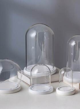 新款永生花玻璃罩圆球应援棒防尘展示盒手办摆件EVA防脱落卡扣底