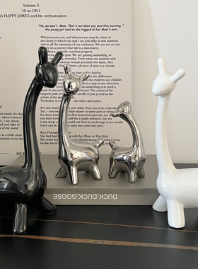 轻奢高档酒柜鹿摆件装饰品